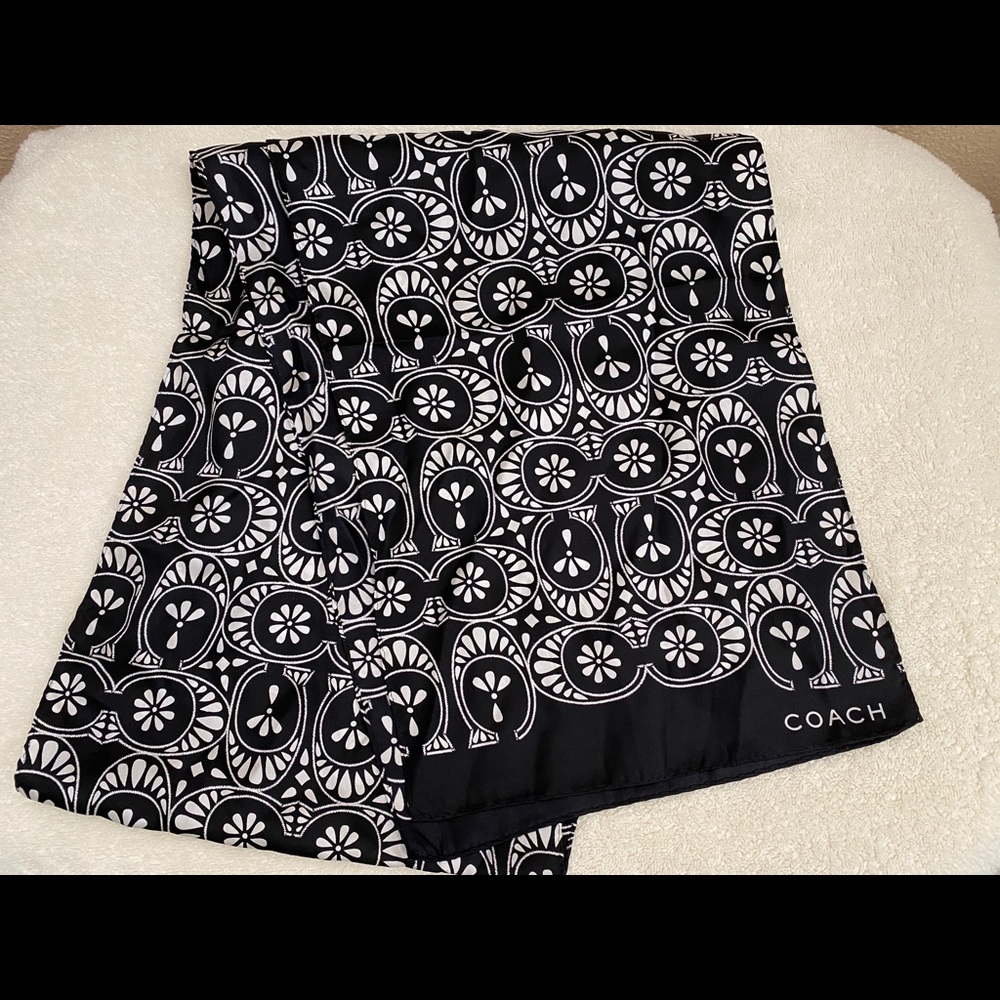 Coach Scarf Silky Black NWOT